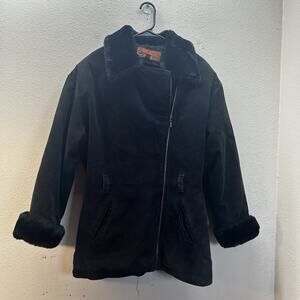 Cayenne Women’s Genuine Suede Faux Fur Trim Pennylane Jacket SZ M Western Boho